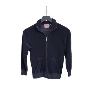 Y2K Juicy Couture Black Velour Zip Up